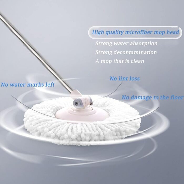 YWSHF Replacement Mop Heads for Old Hurricane Mr.Clean 360° Spin Magic Rotating Round Mop Heads, Microfiber, Universal Swivel Mop Heads, Clean Mop Head Refills for Standard Mops, 4 Pack