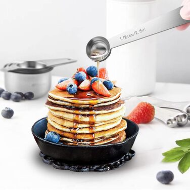 21-Piece Stainless Steel Measuring Cups and Spoons Set, Wildone Stackable Metal Measuring Cups and Spoons for Cooking and Baking, Includes 7 Cups, 9 Spoons, and 5 Mini-Spoons