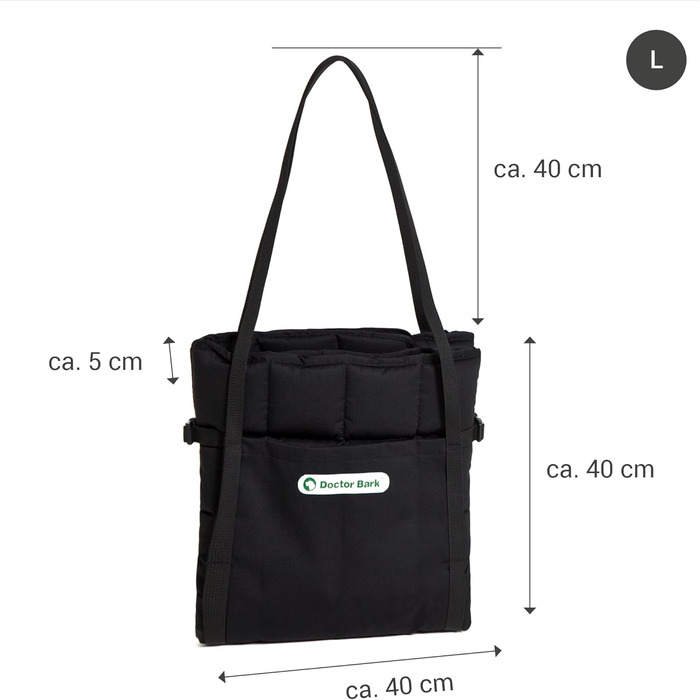 Сумка для подорожей з собакою Doctor Bark, зручна ковдра, підходить для алергіків, прання при 95°C, розміри (Large, Чорний)