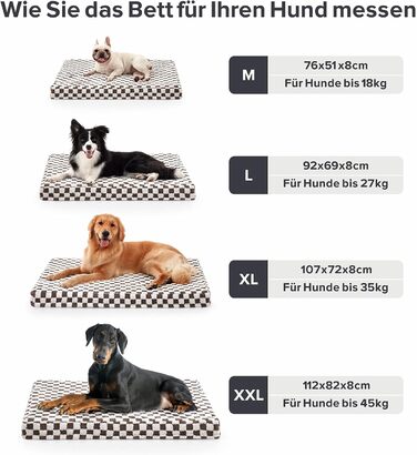 JOEJOY Extra Large Orthopedic Dog Bed, Extra Large Washable Cat Bed Dog Cushion with Memory Foam Washable Removable Waterproof Lining Orthopedic Dog Bed Gray (L 112 x W 82 x H 8 cm, Chocolate)