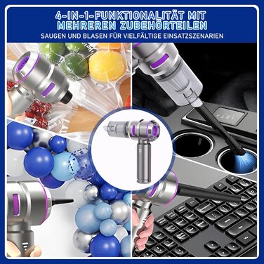 Бездротовий пилосос Higoom 4-в-1: ручний, для авто, 22000Pa, міні-пилосос, функція продування, для дому та автомобіля