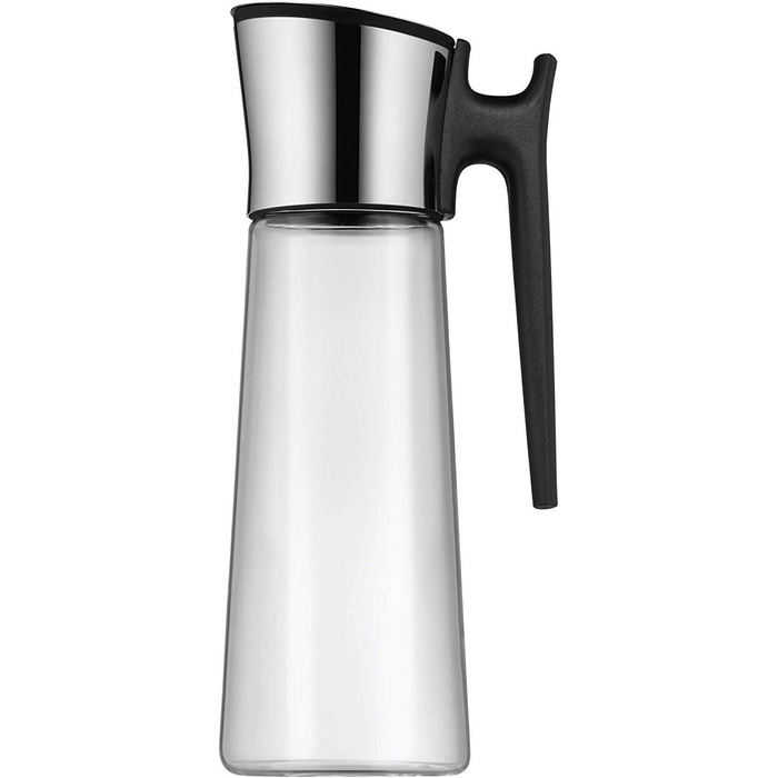 WMF Basic Water Carafe with Handle 1.5 Liter, Glass Carafe with Lid 1.5 l, Silicone Lid, Close-up Closure