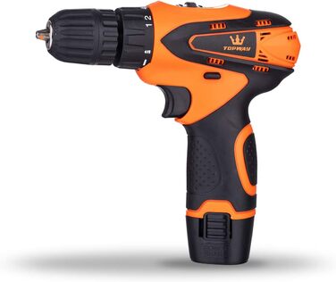 Акумуляторний дриль-шуруповерт TOPWAY 12V з акумулятором 1.3Ah, 10мм патрон, 2 швидкості, LED-підсвічування, для дому та DIY