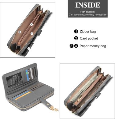 Сумка жіноча Lulu Daen середнього розміру з PU шкіри: сумка-шопер, сумка на плече для роботи, подорожей, бізнесу (Сіра, з гаманцем)