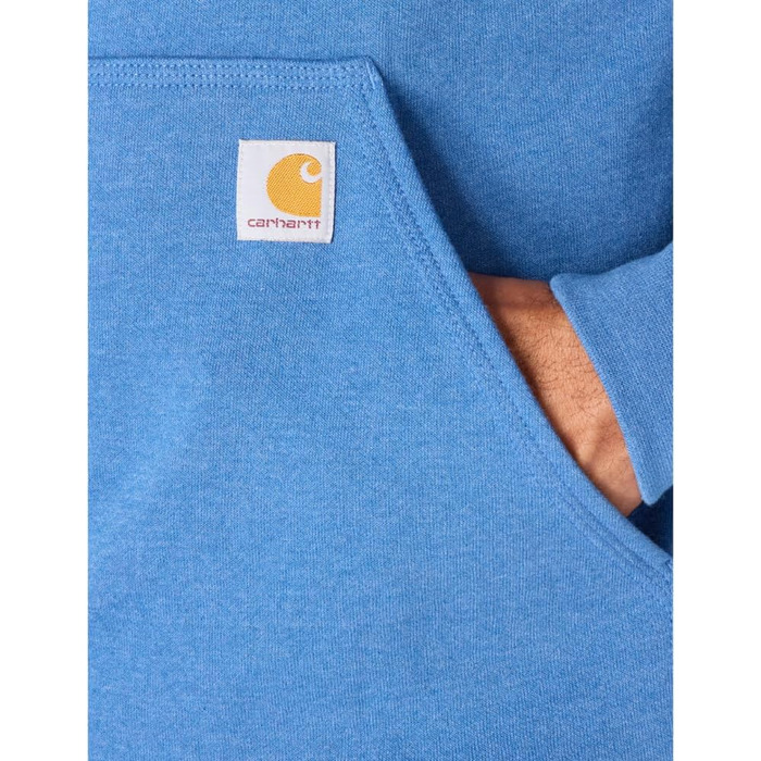 Чоловічий худі Carhartt Midweight з логотипом на рукаві, темно-блакитний (Dark Tranquil Blue Heather), розмір M