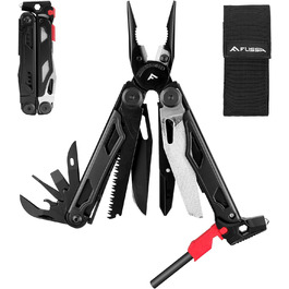 FLISSA 19-in-1 Multifunction Pliers - Survival Multitool with Glass Breaker & Fire Starter - Camping, Repair & Emergency Tool with Carrying Case