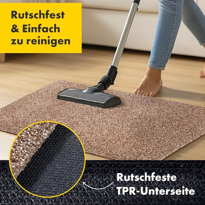 Килимок для взуття Floordirekt антиковзкий, миючий, для дому та коридору (80x120 см, коричневий)
