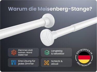 Штанга для душу без свердління 160-210 см, срібна, Ø 25 мм, телескопічна, з кріпленнями - для ванної, душової кабіни та перегородки (70-120 см, біла)
