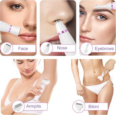 Електричний жіночий триммер 4-в-1 для обличчя, тіла, зони бікіні та брів. Триммер для інтимної зони з сумкою