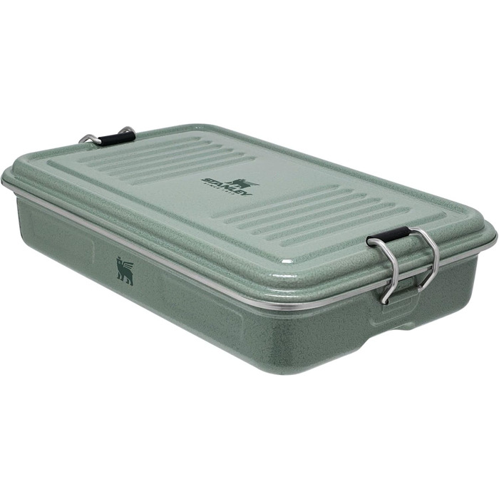Stanley Useful Classic Box 1.2L - Dishwasher Safe - Stainless Steel Lunchbox - Stackable Sandwich Box - BPA-Free - Secure Closure, Hammered Green, Hammertone Green