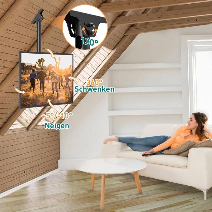 ELIVED Adjustable TV Wall Mount for 24-65 Inch Flat & Curved TVs - VESA 400x400, 45kg Capacity