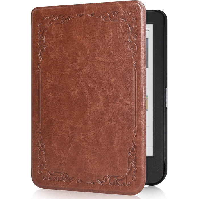 Чохол для Tolino Shine Color/Shine 5(2024)/Shine 4(2022) & Kobo Clara Colour | BW | 2E, тонкий захисний чохол з авто-ввімкненням/вимкненням (квітка), коричневий