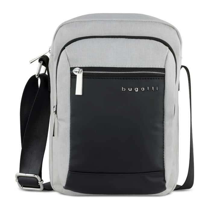 Чоловіча сумка Bugatti Era на плече з відділенням для планшета - Meenger Bag, Кур'єрська сумка (Світло-сірий, S)