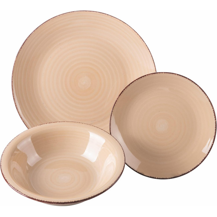 Villa d'Este Home Tivoli Baita: 18-частинний чайний сервіз з шоколадного фарфору, Steingut