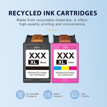 Картриджі MYCARTRIDGE 304XL (чорний та кольоровий) сумісні з принтерами HP Envy 5030, 5010, 5020 та Deskjet 3750, 2630, Multipack (2 шт)