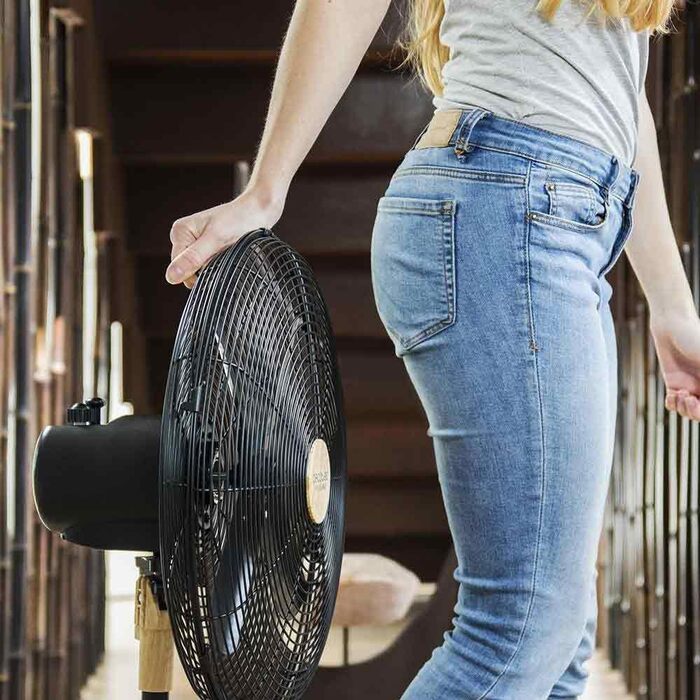 Вентилятор Cecotec EnergySilence 620 RetroDesk: 40 Вт, регульована висота, осциляція, дерев'яний підставник