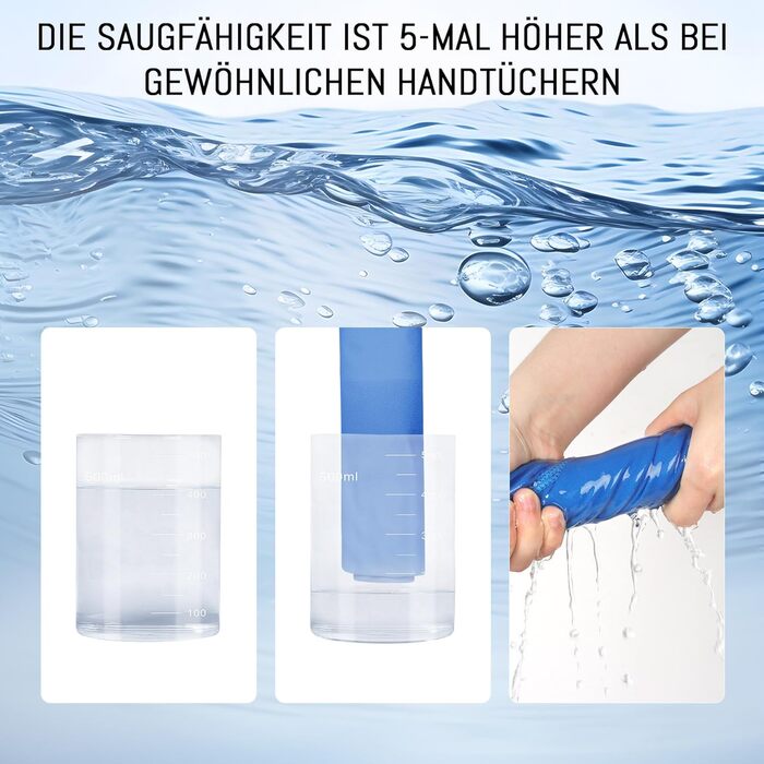 Набір рушників з мікрофібри 2 шт. (180x90 см + 80x40 см) – пляжний та спортивний, швидковисихаючі, пісорозсіювачі для відпочинку, сауни, трекінгу (світло-блакитний)