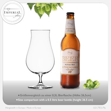 Набір пивних келихів Pilsner 500 мл (6 шт) Crystalline Glass - Келихи для пива, пивні тульпи 0.5 л