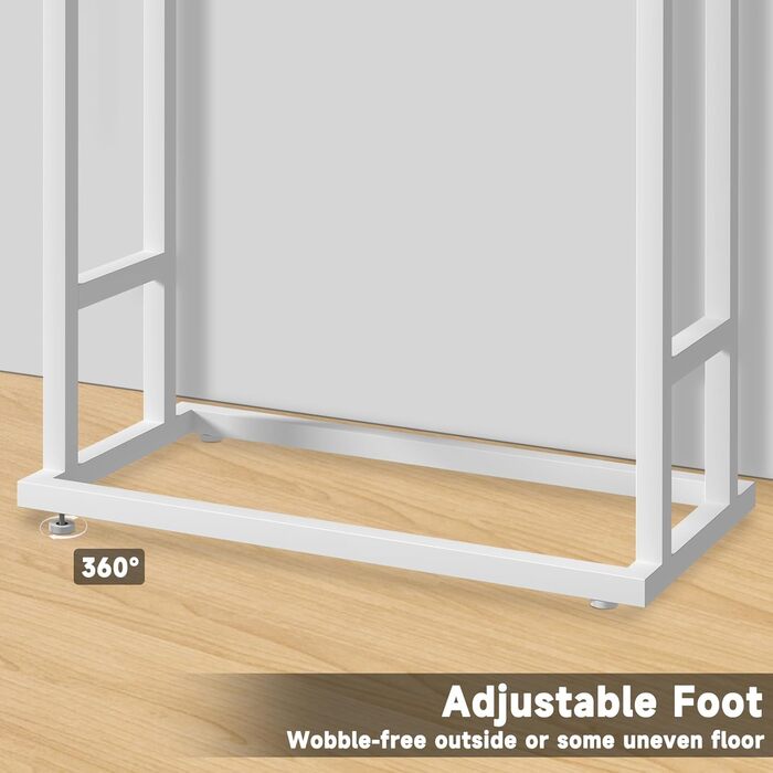 Підставка для рушників на підлозі, металева, з 2 перекладинами, для ванної кімнати, стабільна, економна, індустріальний стиль (білий)