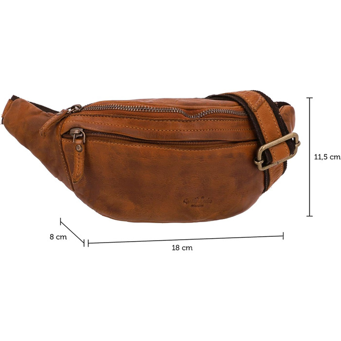 Чоловіча/жіноча поясна сумка Gusti Leather Spencer I з натуральної шкіри, регульований ремінь (колір: коричневий)