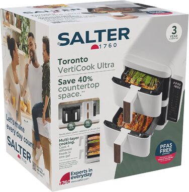 Фритюрниця Salter VertiCook Ultra з вертикальним подвійним ящиком, 9л, 12 функцій, без PFAS