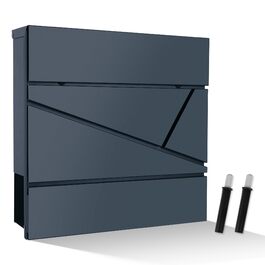 Поштовий ящик Bobodeco Dreispitz антрацит RAL 7016 з оглядовим вікном та газетницею, замок