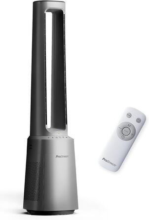Вентилятор Pro Breeze OmniAir 105 см з очищувачем повітря: осциляція 75°, пульт, HEPA 13, LED дисплей, 10 швидкостей, тихий, 5 режимів (срібний)