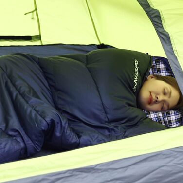 REDCAMP XL Cotton Sleeping Bag - Warm, Removable Hood, Flannel Comfort - 3-4 Season Sleeping Bag for Adults & Kids - Camping, Outdoor, Fishing - Blue (2lbs/3lbs Fill)