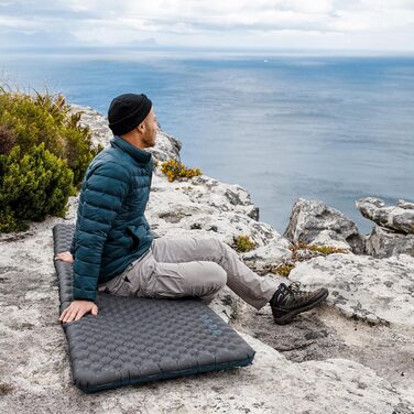 Каремат туристичний Naturehike Thermal 3.5R, самонадувний, 4 сезони, -6°C, з надувною сумкою, військовий зелений, прямокутний, XL/L