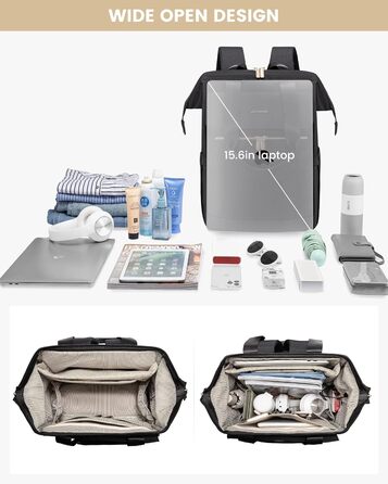 LOVEVOOK Рюкзак для підлітка, жіночий рюкзак з відділенням для ноутбука 15.6 дюймів, шкільний рюкзак, сумка для навчання, ділова сумка, рюкзак для міста, чорний