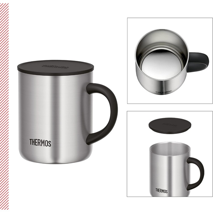 Термос-чашка з нержавіючої сталі Longlife Cup 350 мл з кришкою, для кави та напоїв, зберігає тепло, ідеально для офісу та кемпінгу