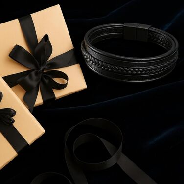 Чоловічий браслет UNIQAL 'Premium Style' з натуральної шкіри та нержавіючої сталі | Коробка-подарунок | 19 см