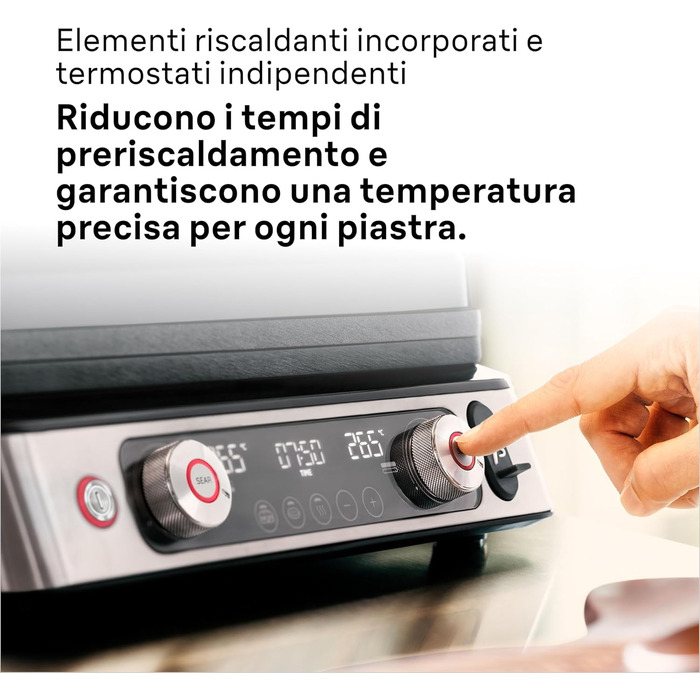 Електрогриль Braun MultiGrill 9 Pro CG 9160 з двома незалежними термостатами, 3 режимами приготування, антипригарними знімними пластинами, вбудованим термощупом, 2200 Вт, чорний/нержавійка