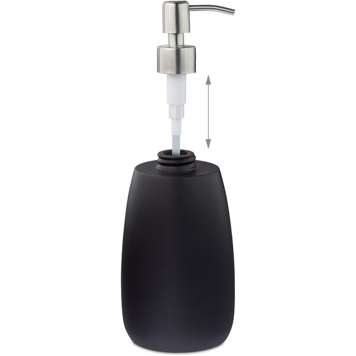 Дозатор мила Relaxdays 300 мл, наповнюваний, для ванної/кухні, з нержавіючої сталі, полірезин, чорний