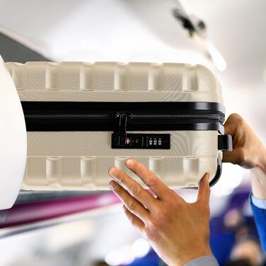 Чоткий валіза Flight Knight на 4 колесах, жорсткий корпус, ручна поклажа, сумісний з авіакомпаніями (British Airways, EasyJet), розмір 56x45x25 см (TSA)