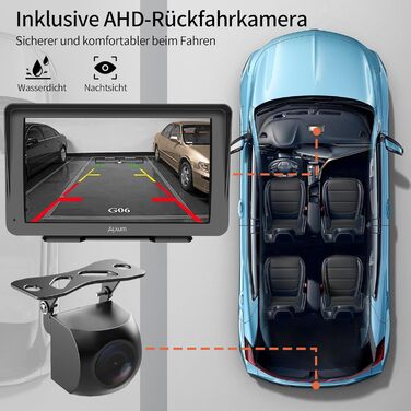 Автомобільний дисплей Alxum CarPlay 7'' IPS із FM-трансмітером, Bluetooth, монітором для авто, камерою заднього виду, підтримкою TF карти, FM і AUX для всіх авто
