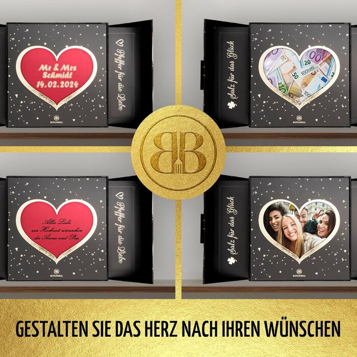 BUTLERBELL® Salt and Pepper Mill Wood in Luxury Gift Box with Heart - ideal as a Wedding Gift | Wedding Gifts | Wedding Gifts for Bride and Groom | Housewarming Gift (Angel)