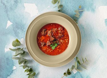 Сервіз столовий SELTMANN WEIDEN Beat 12-ти частинний, білий (пісочно-бежевий), з рельєфним декором, круглий