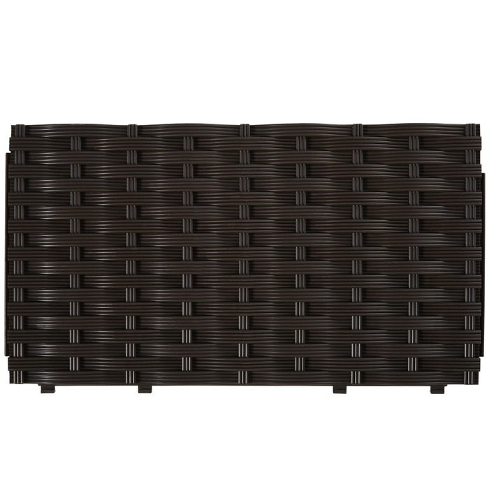 Outsunny Raised Garden Bed Planter, Rattan-Look 40x40x44cm with PP Drainage Holes in Brown for Garden & Balcony