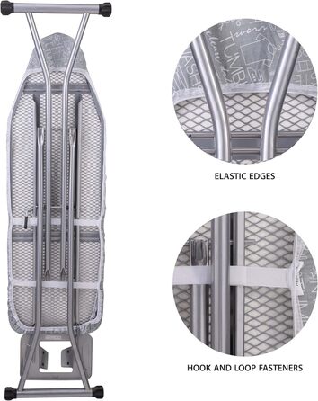 Чохол та килимок для прасувальної дошки, стрейчевий, бавовна, сірий