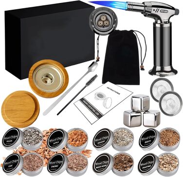 Набір для копчення віскі RoseFlower Nostalgie: для віскі, бурбону, стейку, риби та сиру. Копчення для дому, саду, грилю. Подарунок на День батька