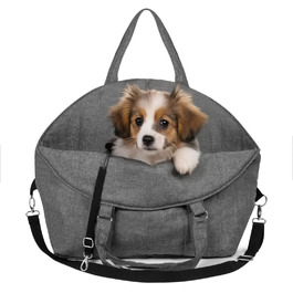 Сумка-переноска для собак та котів Petsen 3в1 – автокрісло, переноска, сумка – ручної роботи в ЄС – з подушкою (сіра)