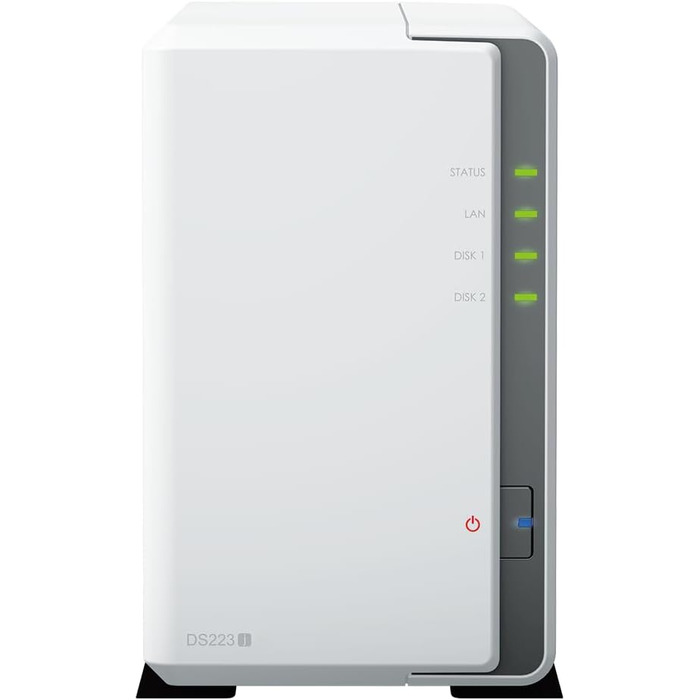 Synology DS223J 2-байтовий NAS для дому, білий (8TB)