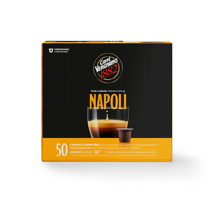 Кавові капсули Caffè Vergnano 1882 Napoli, сумісні з Nespresso, 50 шт