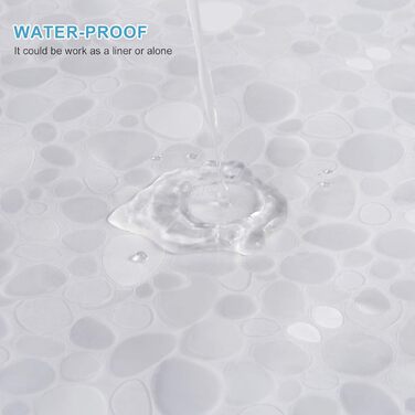 Шторка для душу Furlinic Anti-schimmel, водонепроникна, прозора, з ефектом 3D, з камінням, 120x180 см