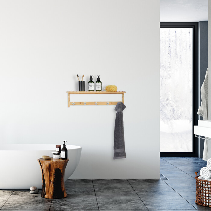 Настінна полиця Relaxdays з підставкою для 5 предметів