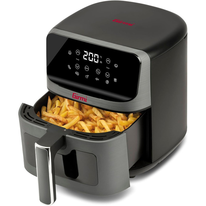 Фритюрниця електрична Girmi Ecofrit Lite 4.2л, 1400 Вт, цифрова панель, 8 програм, сіра