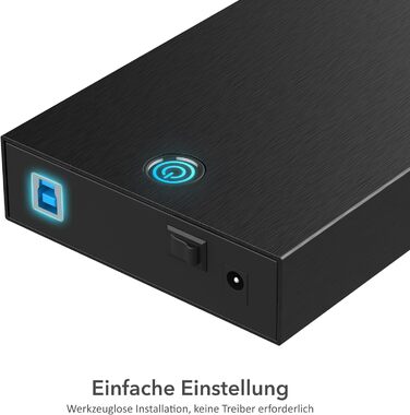 Корпус для жорсткого диска/док-станція Sabrent для 2.5' та 3.5' SATA HDD/SSD – USB 3.0, 5 Gbps, без інструментів, LED, Plug & Play (EC-KSL3)