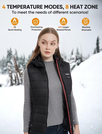 Обогреваемый жилет для женщин и мужчин с аккумулятором 16000mAh - теплая жилетка з підігрівом (XL)
