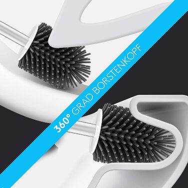 Щітка для унітазу Meister Faktur чорна - з дихаючою підставкою, антибактеріальна, для ефективного прибирання